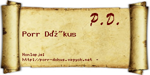 Porr Dókus névjegykártya